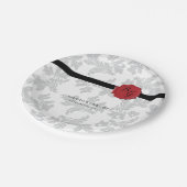 Elegantes Muster & Wachs Siegel Hochzeit Pappteller (Schrägansicht)