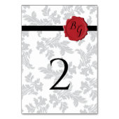 Elegantes Muster & Wachs Siegel Hochzeit Tischnummer (Vorderseite)