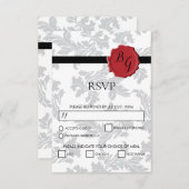 Elegantes Muster & Wax Siegel Hochzeitskarten RSVP Karte (Vorne/Hinten)