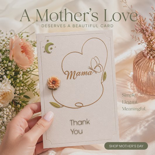 Elegantes Muttertags-Kartendesign  Karte