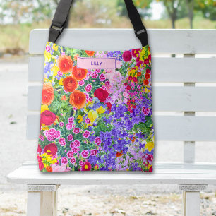 Elegantes Muttertagsgeschenk - Lebhafter Blumensti Tragetaschen Mit Langen Trägern