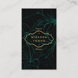 Elegantes Mystic Floral Pattern Green Visitenkarte