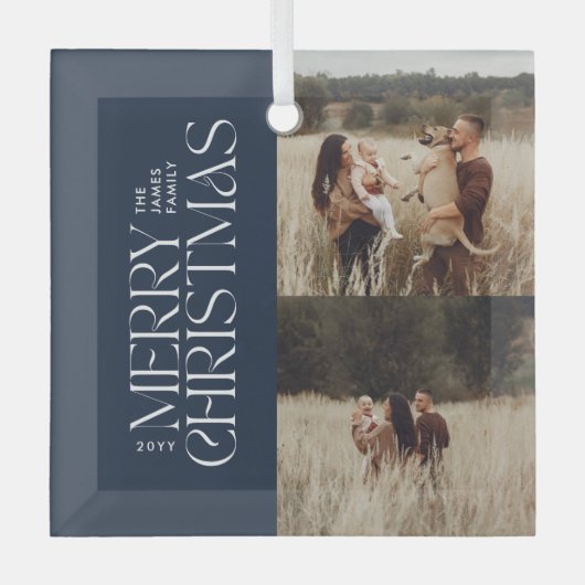 Elegantes Naevy Foliage, modern, minimalistisch, m Ornament Aus Glas (Vorderseite)