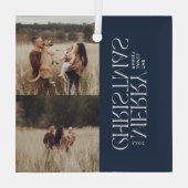 Elegantes Naevy Foliage, modern, minimalistisch, m Ornament Aus Glas (Rückseite)