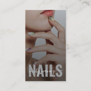 Elegantes Nageldesigner-Foto Monogramm QR-Code  Visitenkarte