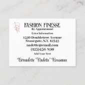 Elegantes Nähen und Quilt Visitenkarte (Rückseite)