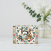 Elegantes Nähen und Quilt Visitenkarte (Stehend Vorderseite)