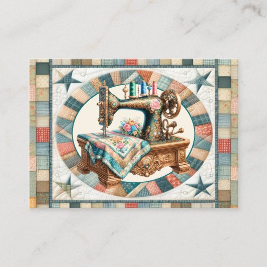 Elegantes Nähen und Quilt Visitenkarte (Vorderseite)