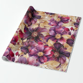 Elegantes Nahtloses Blumenpapier Geschenkpapier (Ungerollt)