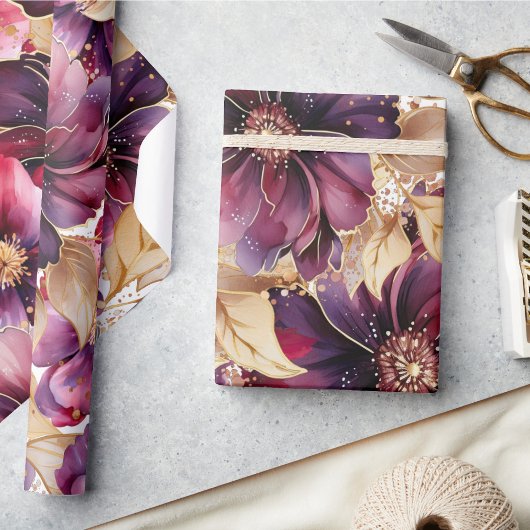 Elegantes Nahtloses Blumenpapier Geschenkpapier