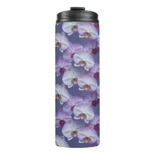 Elegantes nahtloses Muster aus violett geäderten O Thermosbecher