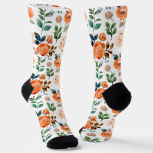 Elegantes nahtloses Muster aus Wasserfarbenblumen Socken