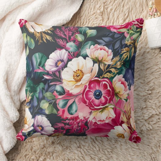 Elegantes, nahtloses Muster Kissen (Decke)