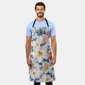 Elegantes nahtloses Muster mit blühendem Apfel tr Schürze (Getragen)