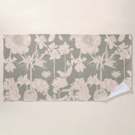 Elegantes, nahtloses Muster mit Blume. Strandtuch