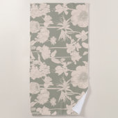 Elegantes, nahtloses Muster mit Blume. Strandtuch (Vorderseite)
