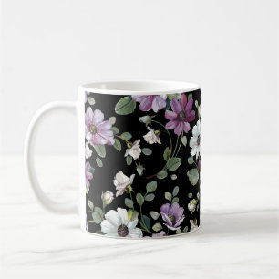 Elegantes nahtloses Muster mit Kosmos von Blume Kaffeetasse