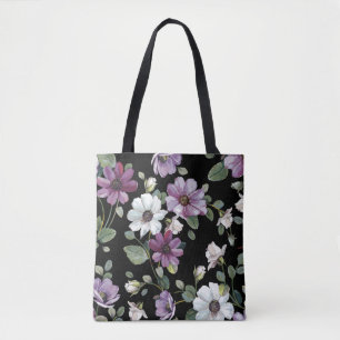 Elegantes nahtloses Muster mit Kosmos von Blume Tasche