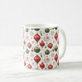 "Elegantes, nahtloses Weihnachtsgeschmack Kaffeetasse (VorderseiteRechts)