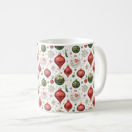 "Elegantes, nahtloses Weihnachtsgeschmack Kaffeetasse (VorderseiteRechts)