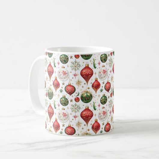 "Elegantes, nahtloses Weihnachtsgeschmack Kaffeetasse (Vorderseite Links)