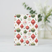 "Elegantes, nahtloses Weihnachtsgeschmack Postkarte (Stehend Vorderseite)