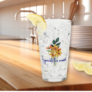 Elegantes Namensquotenpapier Gefüllte Blume 16oz P Glas
