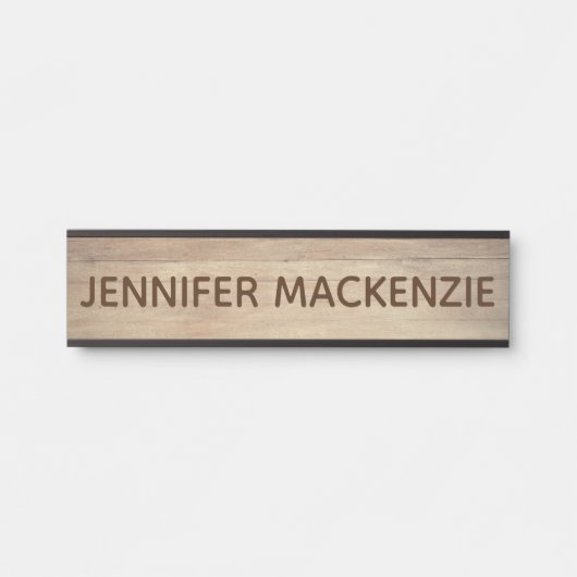 Elegantes Namensschild Holzkörner Rustikales Türsc (Vorderseite )