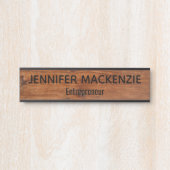 Elegantes Namensschild Holzkörner Rustikales Türsc (Vorderseite )