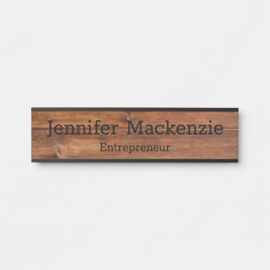 Elegantes Namensschild Holzkörner Rustikales Türsc (Vorderseite )