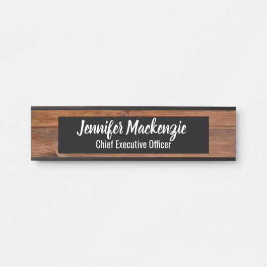 Elegantes Namensschild Holzkörner Rustikales Türsc (Vorderseite )