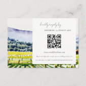 Elegantes Napa Valley Vineyard Wedding QR Code UAW Begleitkarte (Vorderseite)