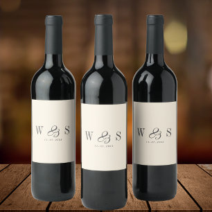 Elegantes Naturcreme-Anfangshochzeitspaar Weinetikett