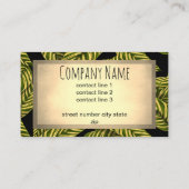 Elegantes Naturdesign grün auf schwarz Visitenkarte (Rückseite)