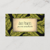 Elegantes Naturdesign grün auf schwarz Visitenkarte (Vorderseite)