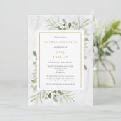 Elegantes Naturmarmorfest Einladung (Stehend Vorderseite)