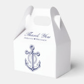 Elegantes Nautical Navy Blue Anchor Brautparty Geschenkschachtel (Vorderseite)