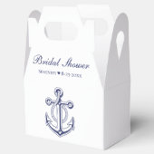 Elegantes Nautical Navy Blue Anchor Brautparty Geschenkschachtel (Geöffnet)