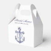 Elegantes Nautical Navy Blue Anchor Brautparty Geschenkschachtel (Vorderseite)