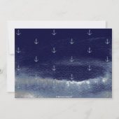 Elegantes Nautical Navy Blue Anchor Probe Dinner Einladung (Rückseite)
