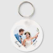 Elegantes Nautical Wedding Foto Vielen Dank Schlüsselanhänger (Vorderseite)