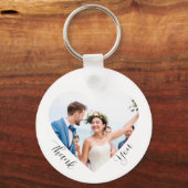 Elegantes Nautical Wedding Foto Vielen Dank Schlüsselanhänger (Vorderseite)