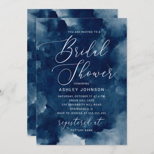 Elegantes nautisches Brautparty Einladung (Vorne/Hinten)