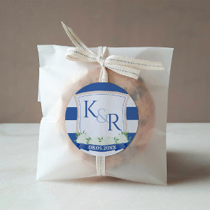 Elegantes nautisches Schiffsseil Hochzeits-Wappen- Quadratischer Aufkleber