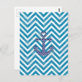 Elegantes nautisches Thema mit Anker Postkarte (Vorne/Hinten)