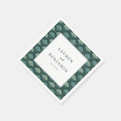 Elegantes Navy-Blatt-Motiv Serviette (Ecke)