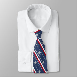 Elegantes Navy Blau 4. Juli Sternenbanner Krawatte