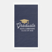 Elegantes Navy Blau Abschluss Klasse 2026 Serviette (Vorderseite)
