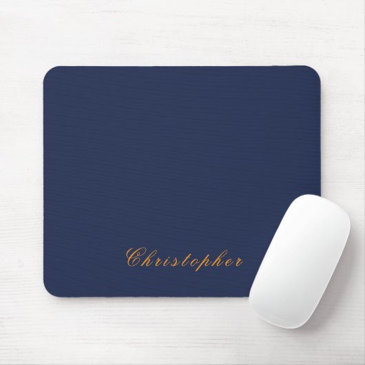 Elegantes Navy Blau Benutzername Mousepad (Mit Mouse)