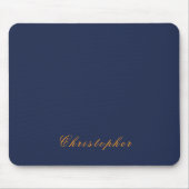 Elegantes Navy Blau Benutzername Mousepad (Vorne)